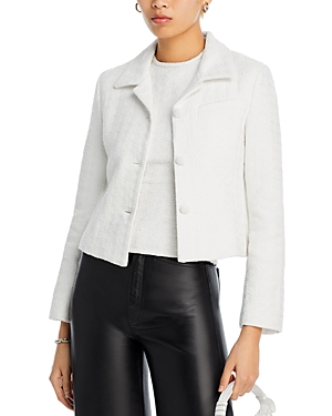 Shop Proenza Schouler White Label Quinn Cotton Tweed Jacket In Ivory