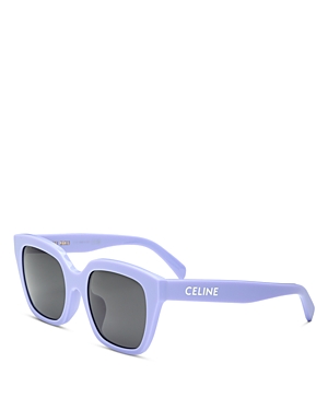 Shop Celine Monochroms Square Sunglasses, 56mm In Purple/gray Solid