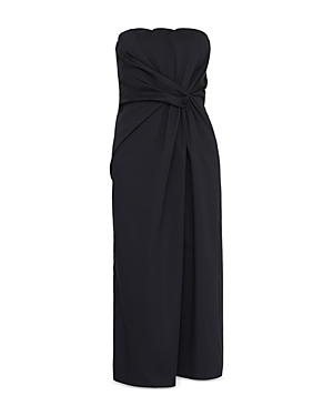 MARELLA LUCHINO STRAPLESS DRAPED MIDI DRESS