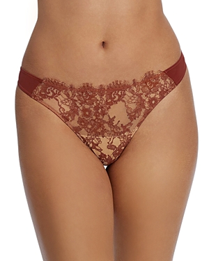Skarlett Blue Entice Lace Thong In Clay/nylon