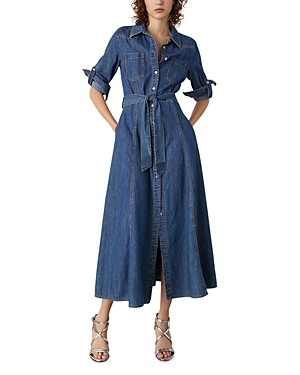 Shop Marella Alarico Denim Shirt Dress In Blue Jeans