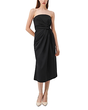 Marella Luchino Cowl-neck Crepe Midi Dress In Black