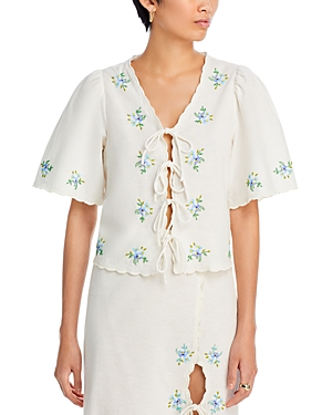Shop Sea New York Tania Beaded Cotton Top In White