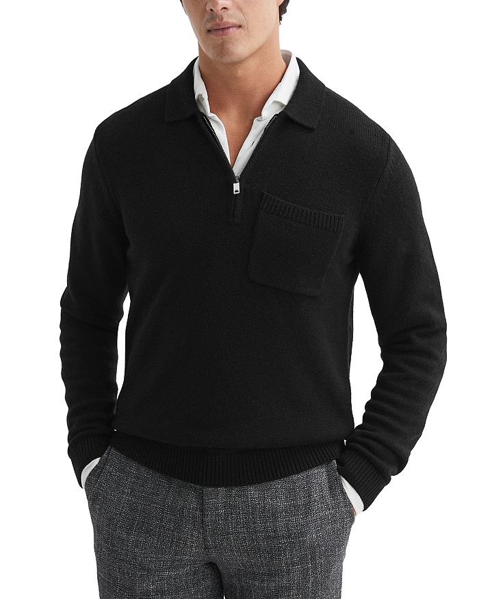 Fleetwood Wool & Nylon Regular Fit Half Zip Polo Collar Sweater