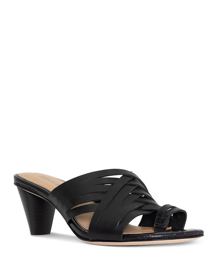 Donald Pliner Women s Slip On Crisscross Mid Heel Sandals