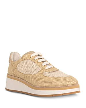 Shop Donald Pliner Women's Lace Up Sporty Wedge Sneakers In Natural