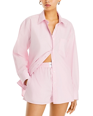Shop Alexander Wang T Alexanderwang.t Boyfriend Cotton Shirt In Light Pink