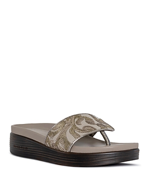 DONALD PLINER WOMEN'S SLIP ON WEDGE SLIDE SANDALS