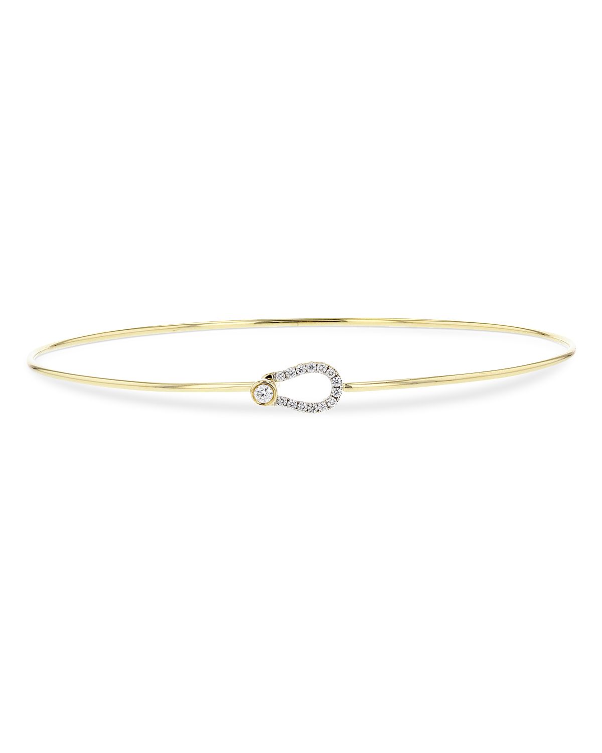 Phillips House 14K Yellow Gold & Rhodium Diamond Mini Affair Keyhole Bangle Bracelet