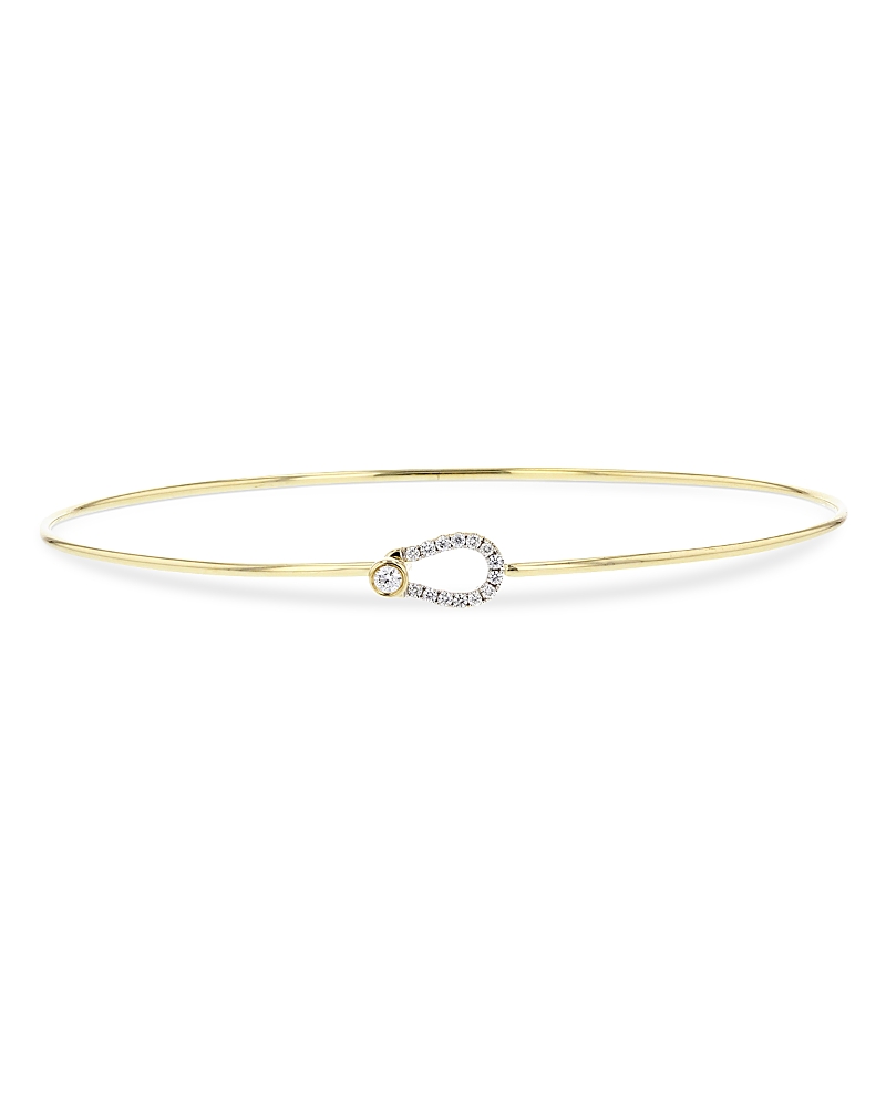 Phillips House 14K Yellow Gold & Rhodium Diamond Mini Affair Keyhole Bangle Bracelet