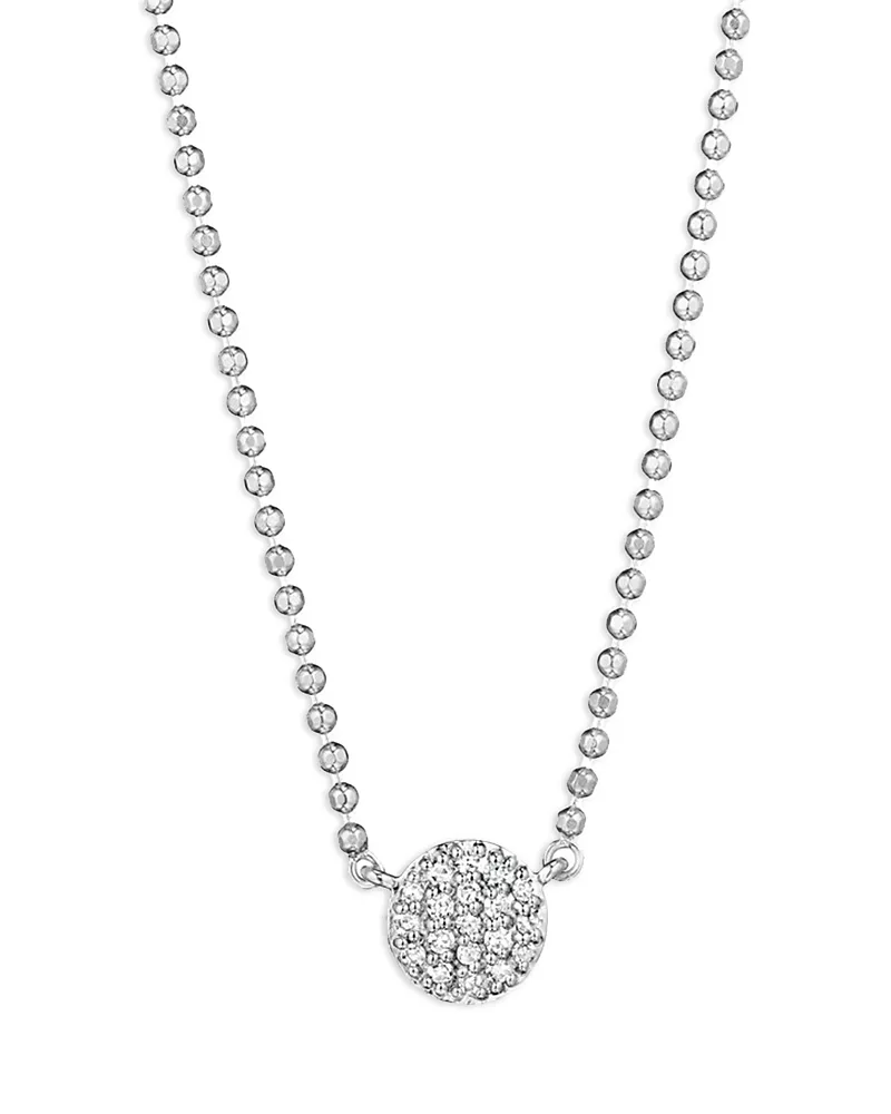 Phillips House 14K White Gold Affair Diamond Pave Bead Chain Pendant Necklace, 16