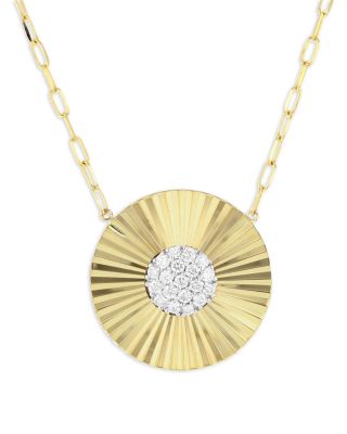 Phillips House 14K Yellow Gold & Rhodium Diamond Pave Aura Necklace, 16-18