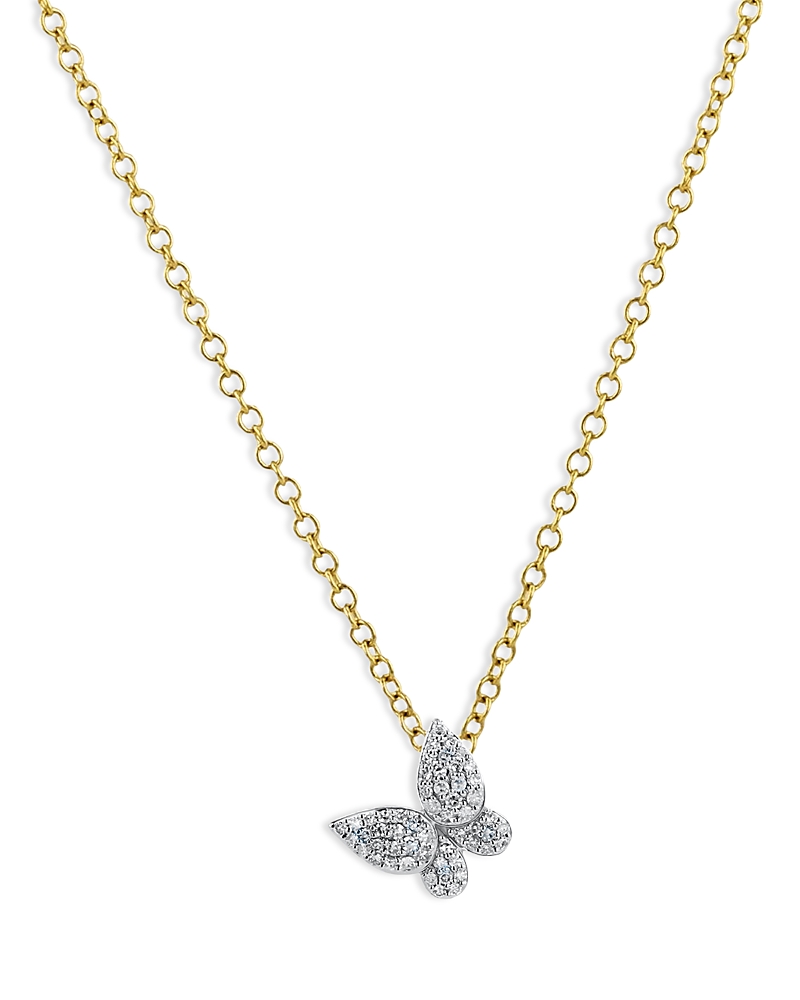 Phillips House Rhodium & 14K Gold Symphony Diamond Butterfly Pendant Necklace, 16