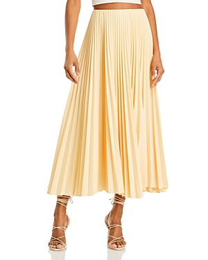 Shop A.l.c Tatum Pleated Skirt In Au Lait