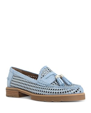 DONALD PLINER WOMEN'S SLIP ON TASSEL PERFORATED LOAFER FLATS