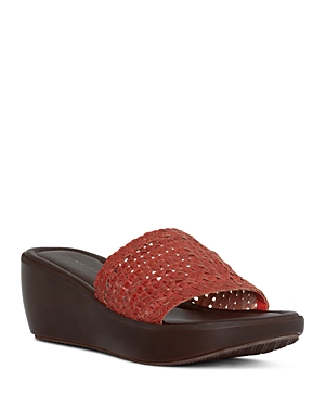 Donald Pliner Basketweave Wedge Sandal In Persimmon