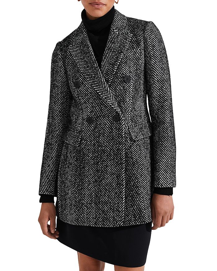 HOBBS LONDON Skye Herringbone Coat Bloomingdale's