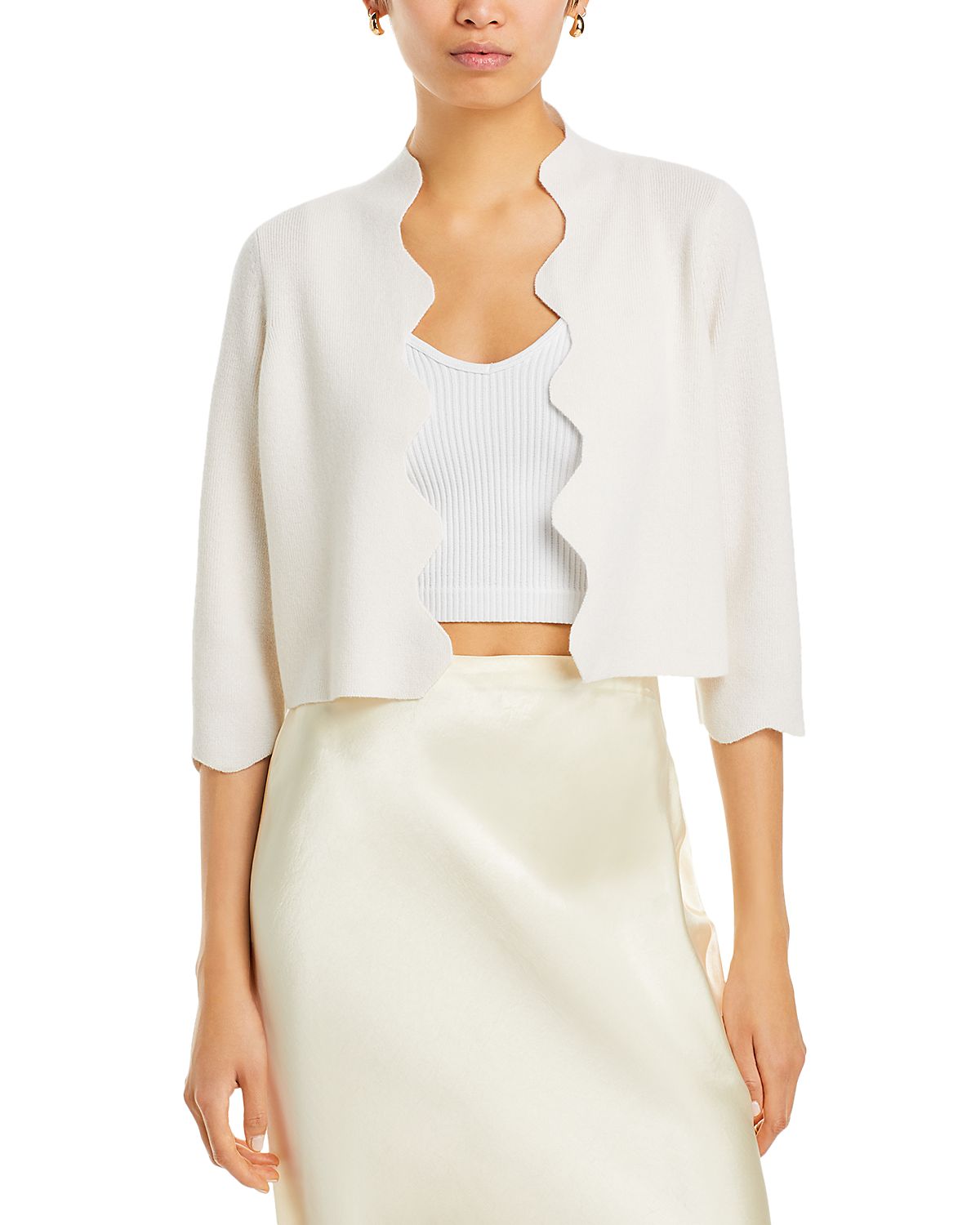 C by Bloomingdale's Cashmere Scalloped Cardigan - Exclusive