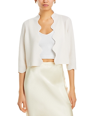 C By Bloomingdale's Cashmere Scalloped Cardigan - 100% Exclusive In Ivory