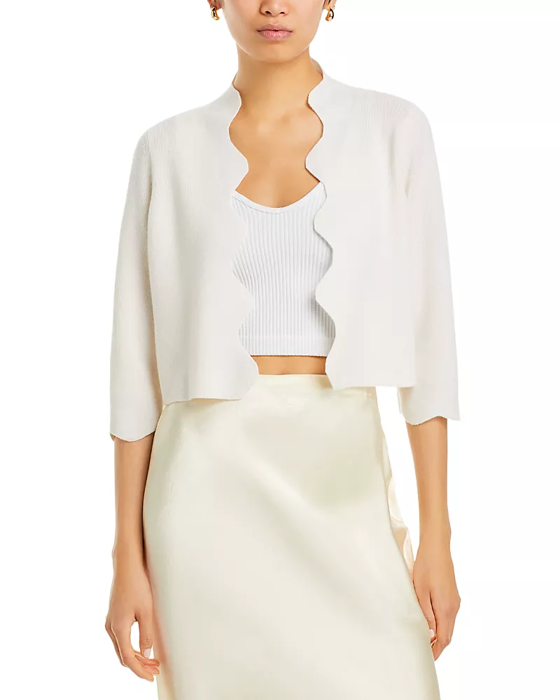 C by Bloomingdale's Cashmere Scalloped Cardigan - Exclusive