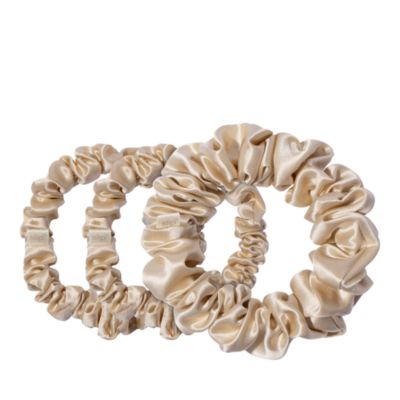 Pure Silk Back to Basics Midi/Large Scrunchies in Blonde, Set of 3