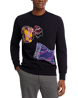 Ps By Paul Smith Wonka Embroidered Graphic Crewneck Sweatshirt In Black