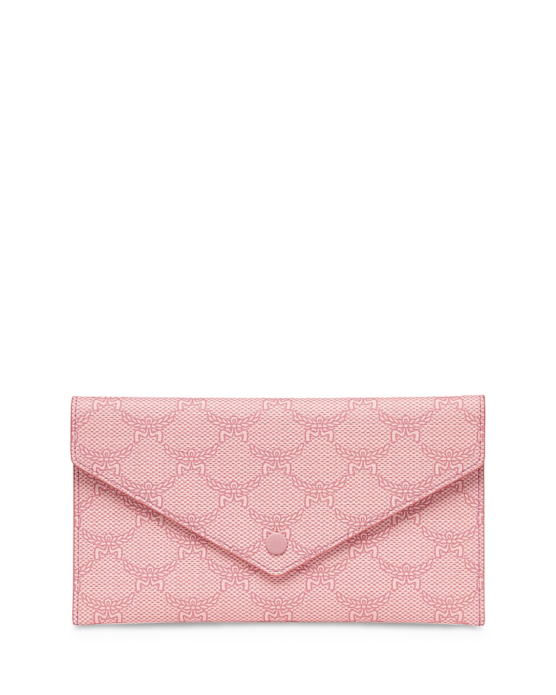 Mcm Himmel Large Lauretos Continental Pouch In Silver Pink
