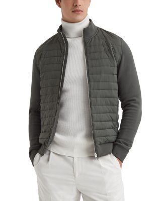 Reiss Freddie Cotton Blend Interlock Quilted Full Zip Jacket