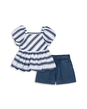 Shop Habitual Girls' Babydoll Top & Shorts Set - Little Kid In Stripe