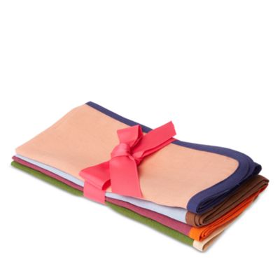 Rainbow Large Linen Napkins, Mixed Set of 4