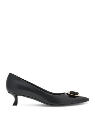 Women's Zelma Leather Kitten Heel Pumps  