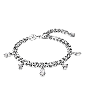 Swarovski Crystal Chain Bracelet In Silver