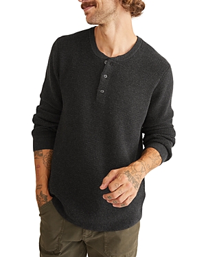 Shop Marine Layer Henley Sweater In Charcoal