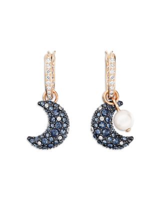 Sublima Pav&eacute; Crescent Drop Earrings