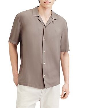 Allsaints Venice Solid Regular Fit Button Down Camp Shirt