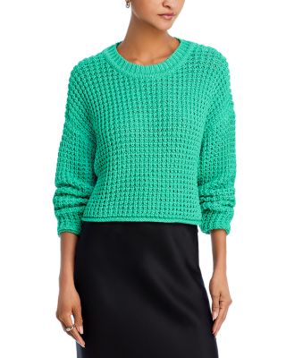 AQUA - Waffle Knit Long Sleeve Sweater - Exclusive