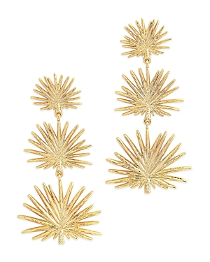Shop Anabel Aram Triple Fan Palm Earrings In 18k Gold Plated