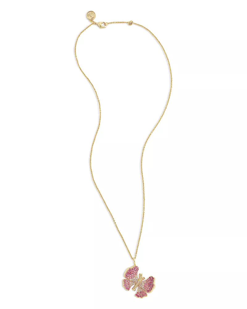 Anabel Aram Pave Butterfly Pendant Necklace in 18K Gold Plated, 16
