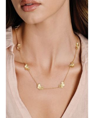 Butterfly Station Necklace in 18K Gold Plated, 20"
