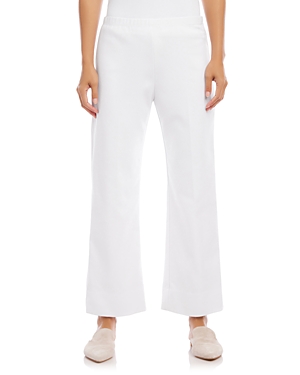 Shop Karen Kane Cropped Wide Leg Pants In Off White