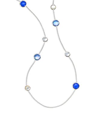 Ippolita Sterling Silver 925 Lolli Multi Stone Long Statement Necklace, 40