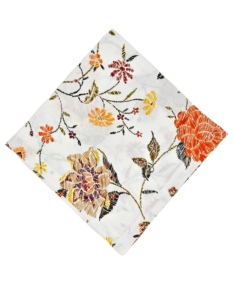 Tina Chen Designs Abstracts Tile 4-piece Napkins Set In Rust