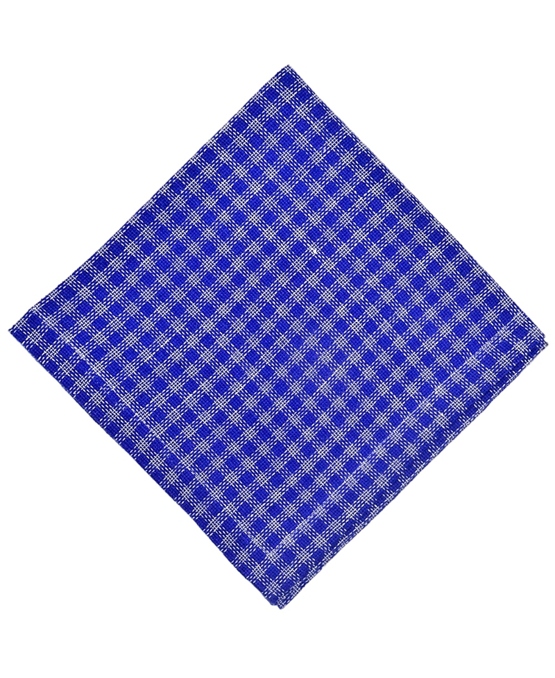 Tina Chen Designs Plaids Basketweave 4-piece Napkins Set In Royal Blue