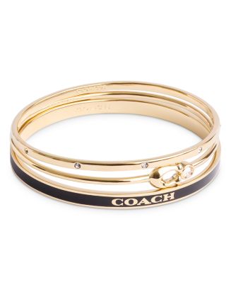 COACH Signature Bangle Bracelets, Set of 3 | Bloomingdale display picture 2