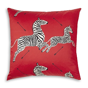 Scalamandre Dazzle Of Zebras Pillow In Masai Red