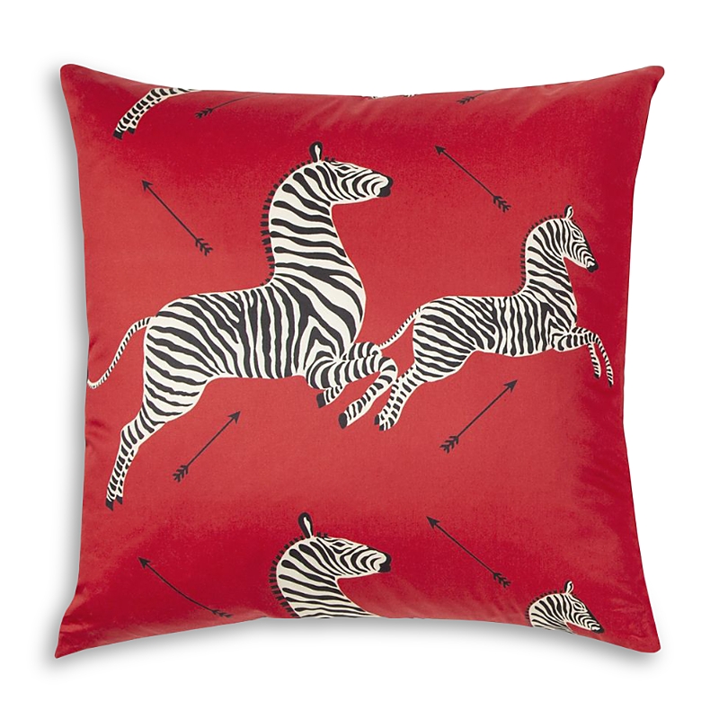 Scalamandre Dazzle Of Zebras Pillow In Masai Red
