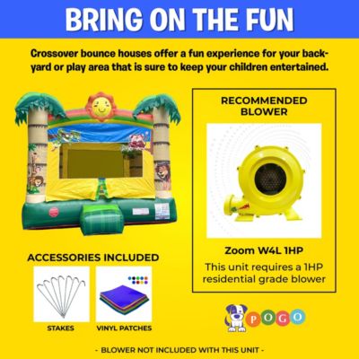  Premium Inflatable Bounce House (Without Blower) - 13 x 12 x 14.5 Foot - Deluxe Castle Big Crossover Inflatable Bouncy House Jumper Unit for Kids