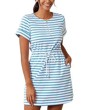 Shop Tommy Bahama Jovanna Stripe Dress In White/blue