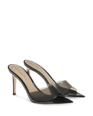 Shop Gianvito Rossi Women's Elle Pointed Toe High Heel Sandals In Fume Black