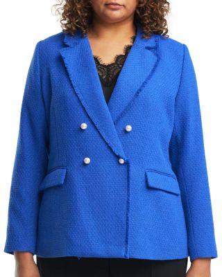 Estelle Plus - Courtney Boucle Double Breasted Blazer